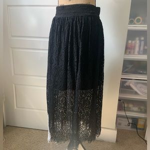 Black Lace Maxi Skirt